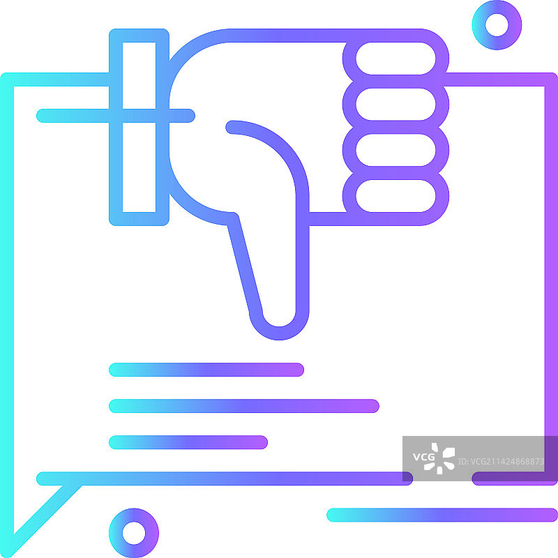 带有蓝色渐变的不喜欢评论反馈图标图片素材