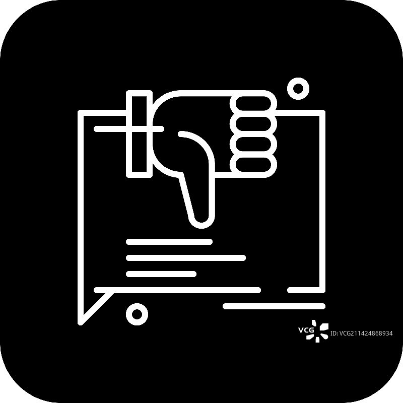 带有黑色填充的不喜欢评论反馈图标图片素材