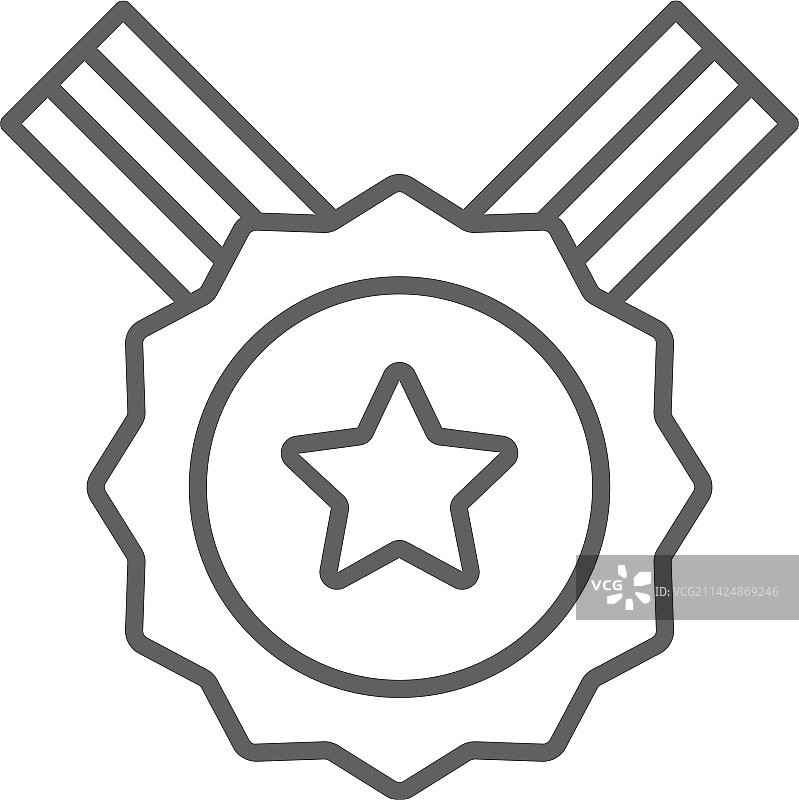 带黑色轮廓的奖牌反馈图标图片素材