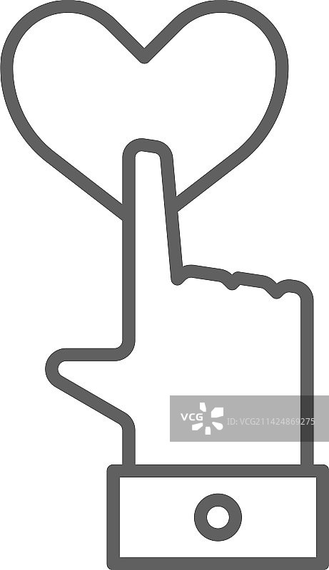 带黑色轮廓线的点赞反馈图标图片素材