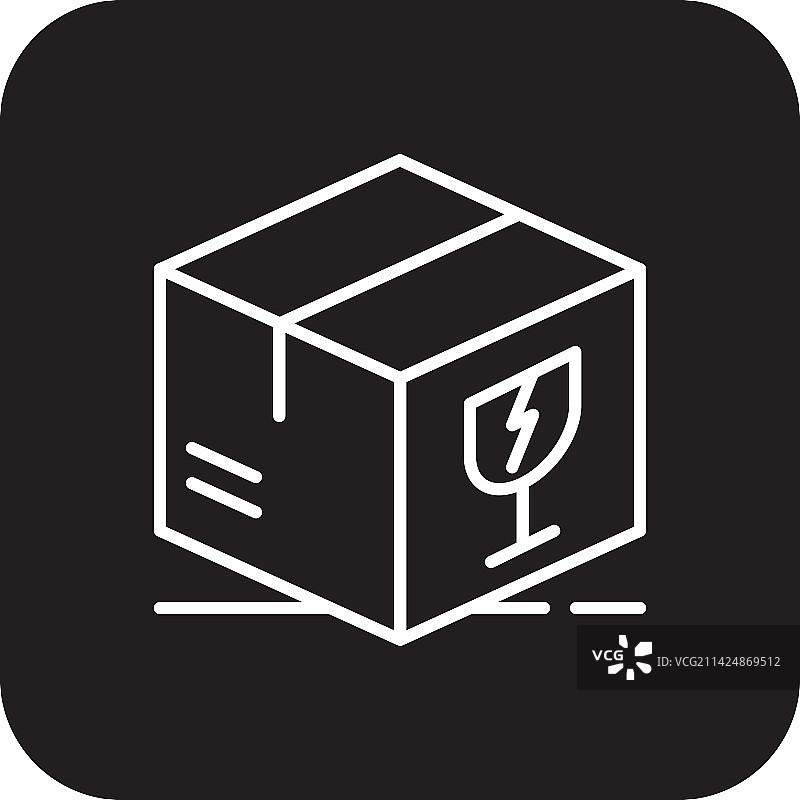 黑色填充的易碎品递送服务图标图片素材