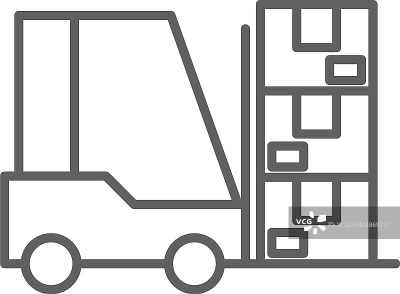 带黑色轮廓的叉车配送服务图标图片素材