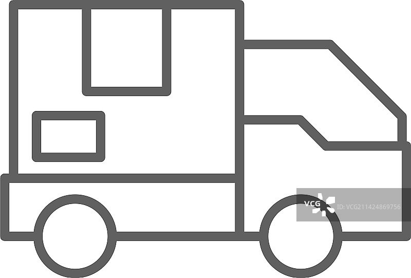 带黑色轮廓的运输配送服务图标图片素材