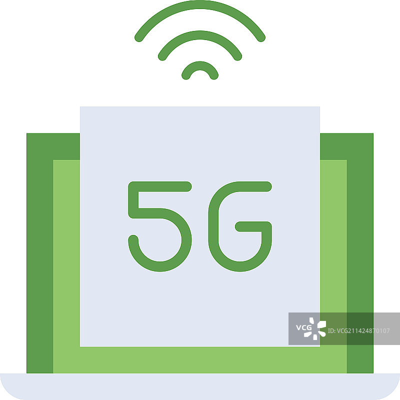 5G技术绿色双色调图标图片素材