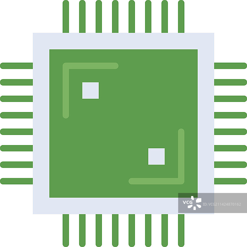绿色电子芯片技术图标图片素材