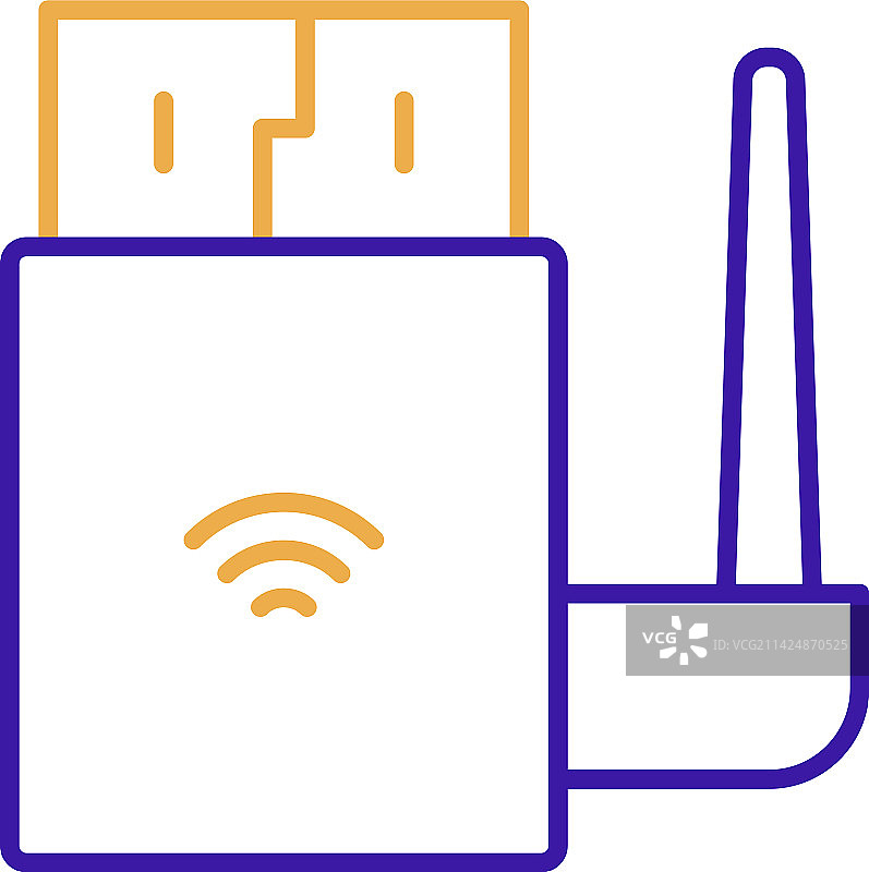 紫色和橙色的Wi-Fi技术图标图片素材