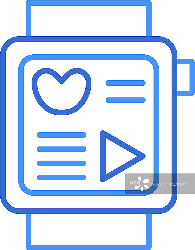 蓝色双色调智能手表技术图标图片素材