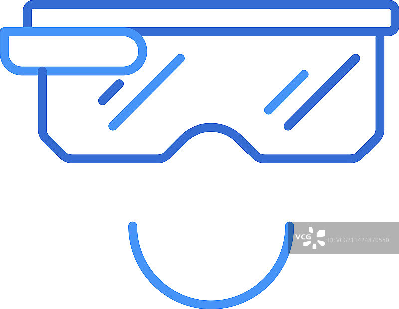 带蓝色双色调的智能玻璃技术图标图片素材