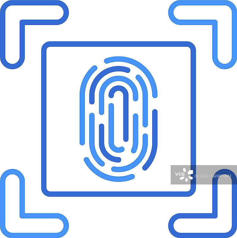 蓝色双色调的手指扫描技术图标图片素材
