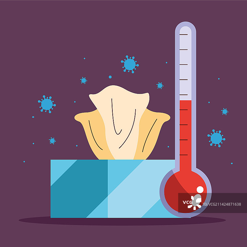 纸巾和温度计图片素材