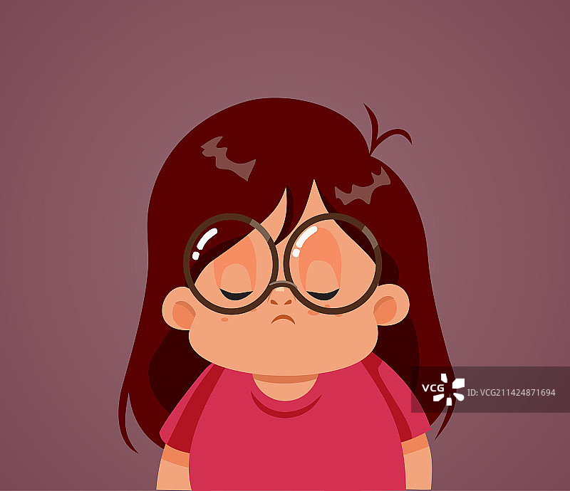 因肥胖而不快乐的小女孩图片素材