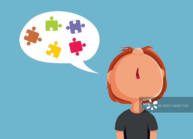 卡通儿童说话困难图片素材