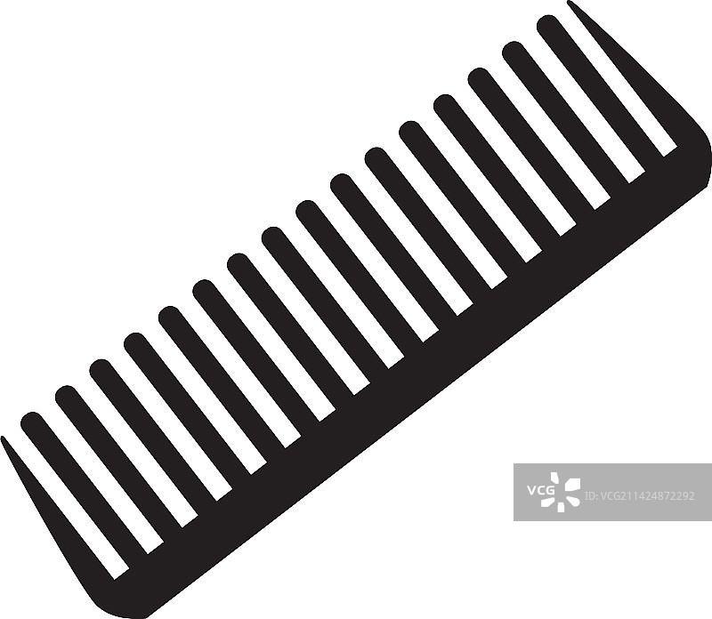 白色背景上的梳子图标：宽齿梳图片素材