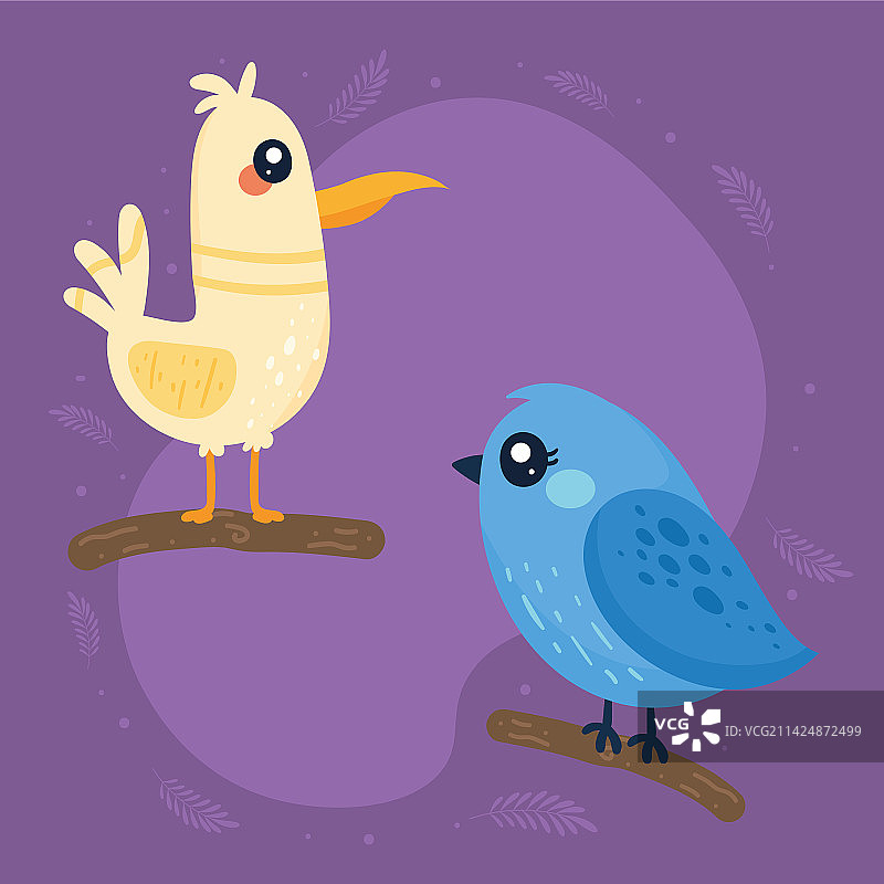 黄蓝色小鸟图片素材
