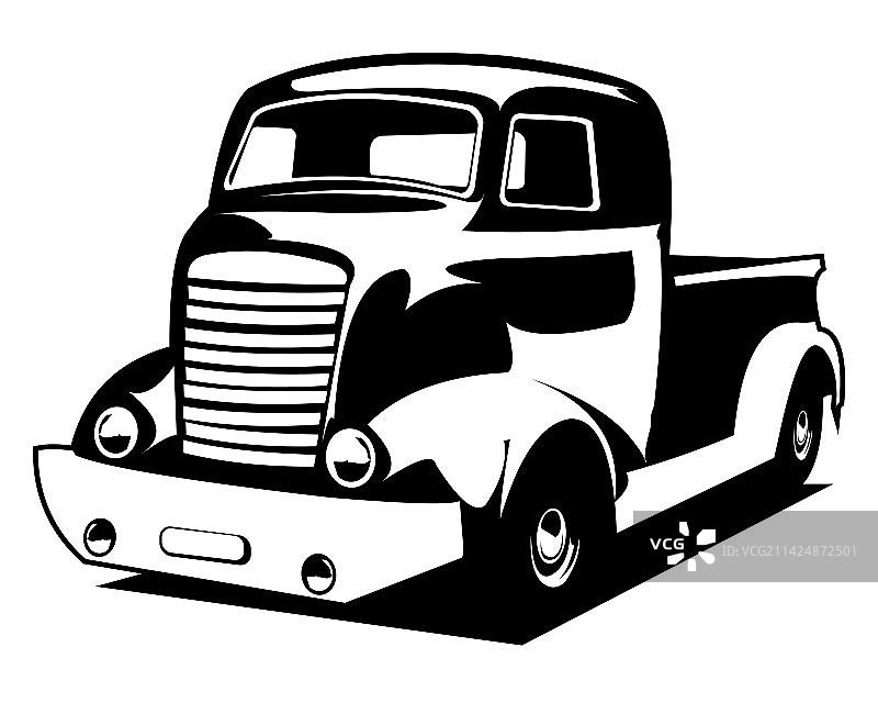 1940年代雪佛兰COE卡车剪影图片素材