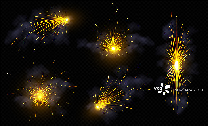 焊花或烟花棒飞溅的火花图片素材