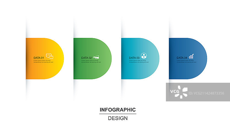 4个数据信息图标签纸索引模板图片素材