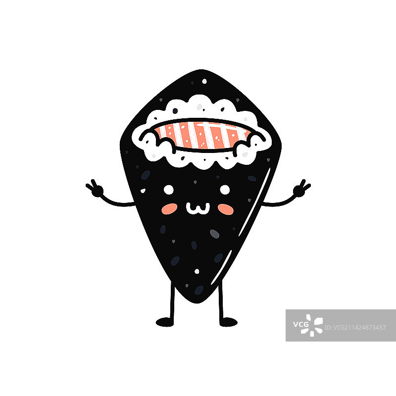 卡通风格可爱手卷寿司吉祥物图片素材