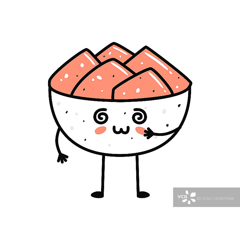 卡通风格的卡通可爱风寿司吉祥物姜图片素材