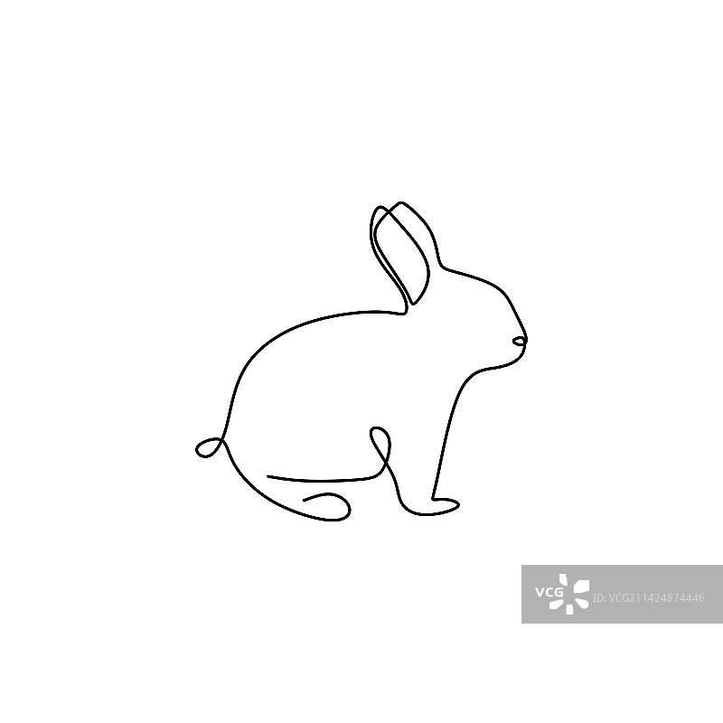 兔子动物简笔画图片素材