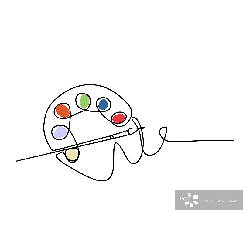 水彩连续线条画图片素材