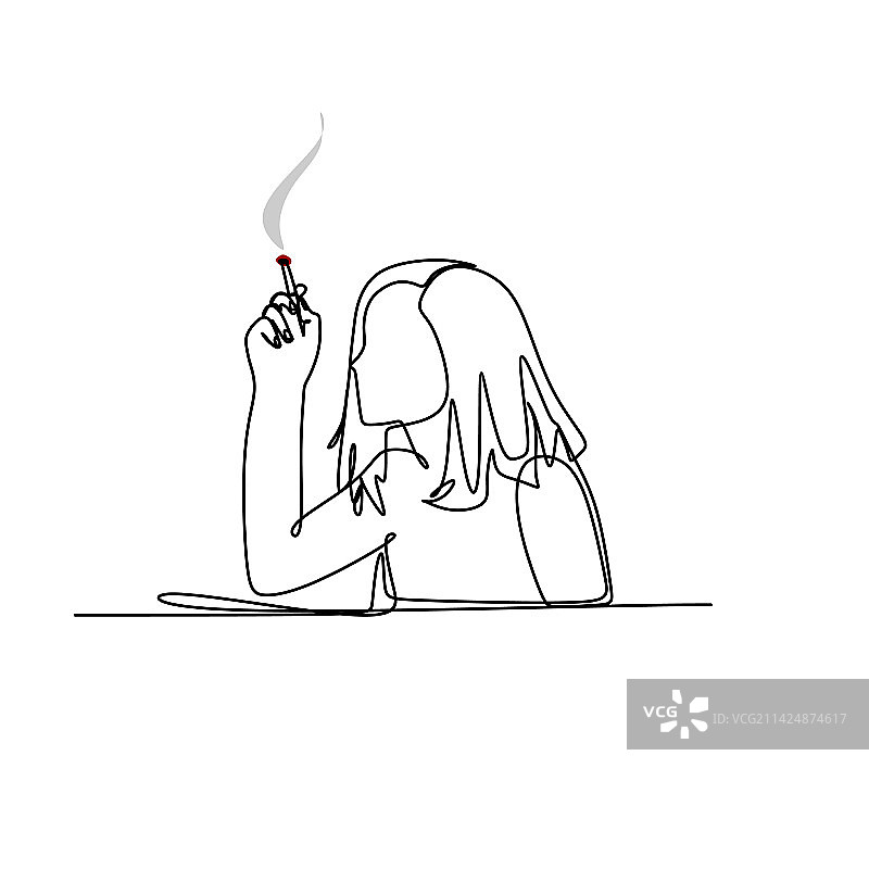 一笔画女性图片素材