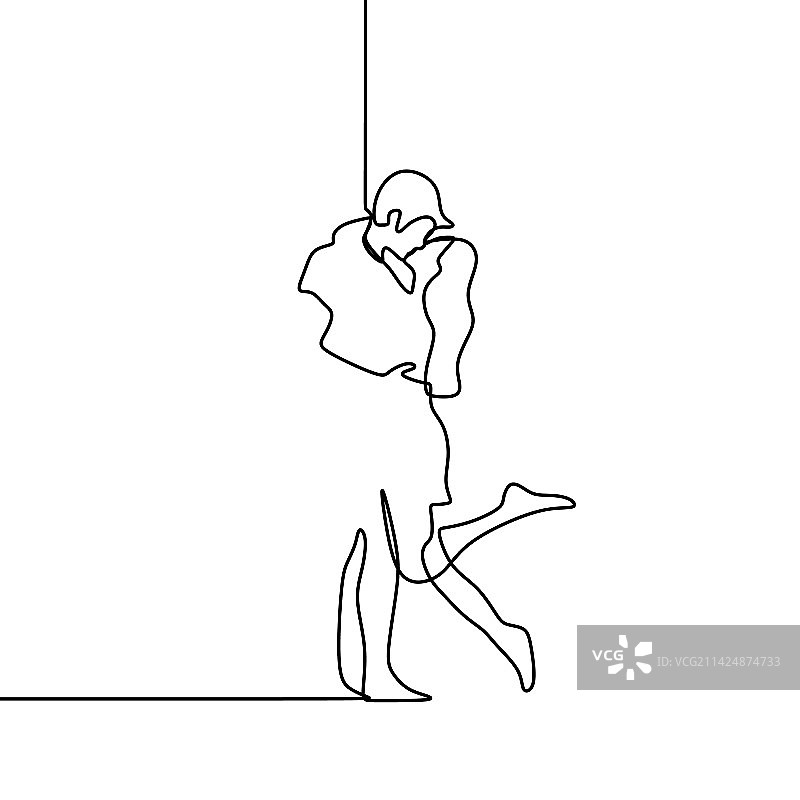 连续线条情侣亲吻图片素材