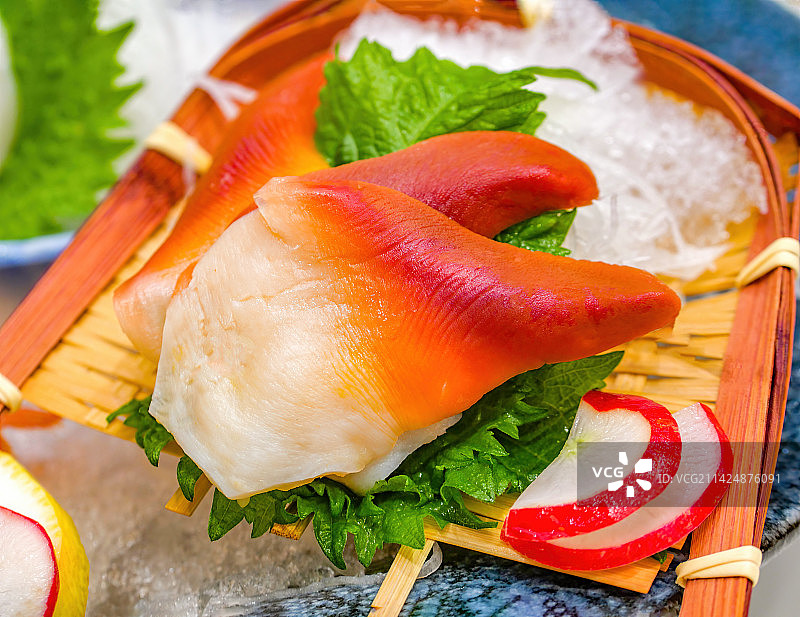 冰镇新鲜北极贝刺身库贝壳类海产生鱼片料理生鲜日式食品海产初级农产品海鲜养殖海洋自然资源绿色有机食品图片素材