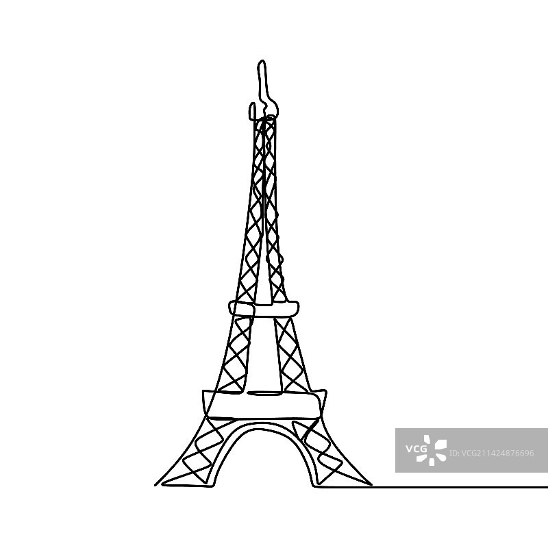 埃菲尔铁塔单线画图片素材