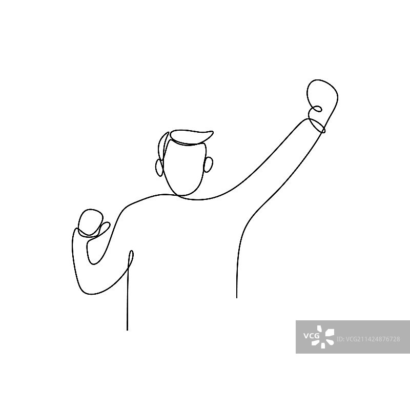 绘制一条连续的办公室职员线条图片素材