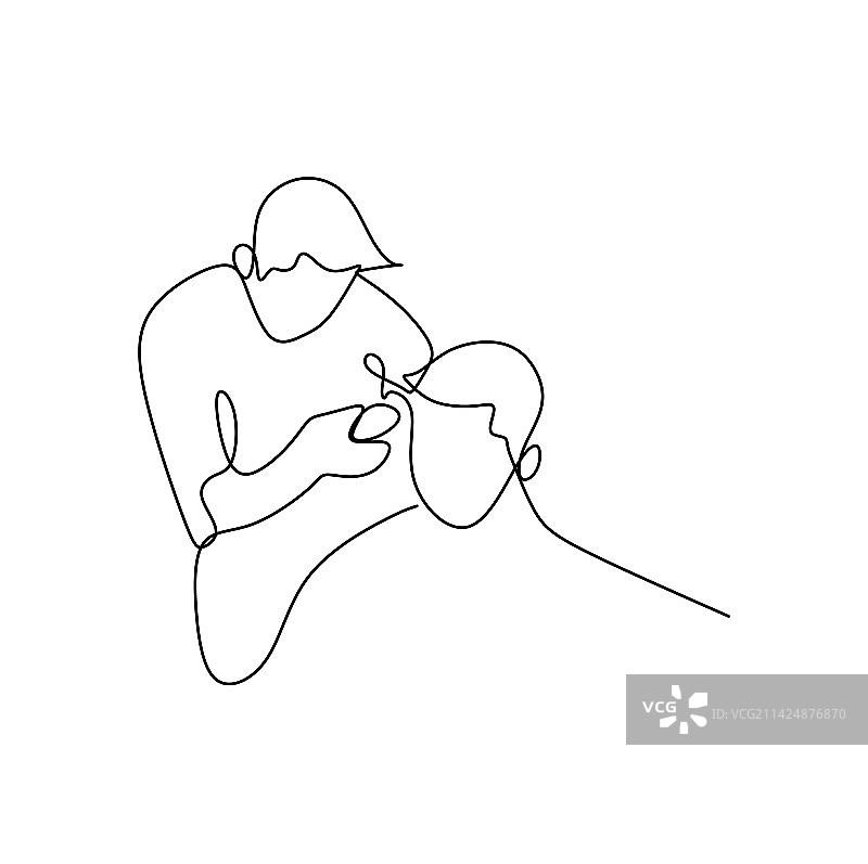 理发师单线画图片素材