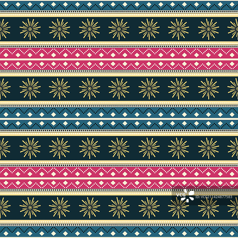 民族部落无缝图案曼陀罗抽象设计图片素材