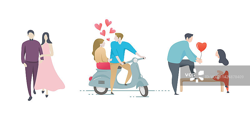 可爱卡通情侣设计图片素材