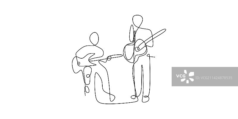 连续线条画：原声音乐会图片素材