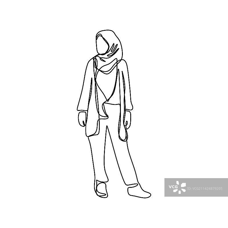 戴着时尚头巾的潮流女孩图片素材