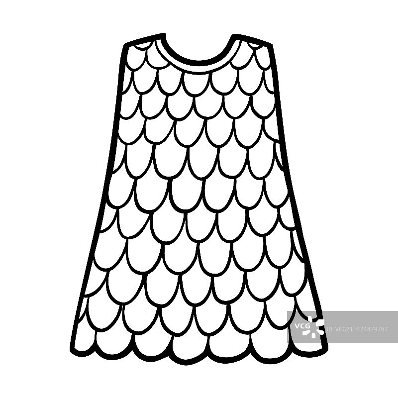 连衣裙涂色书图片素材