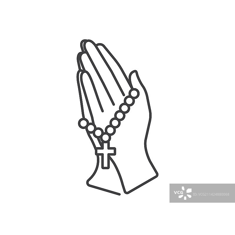 手持念珠线性图标图片素材
