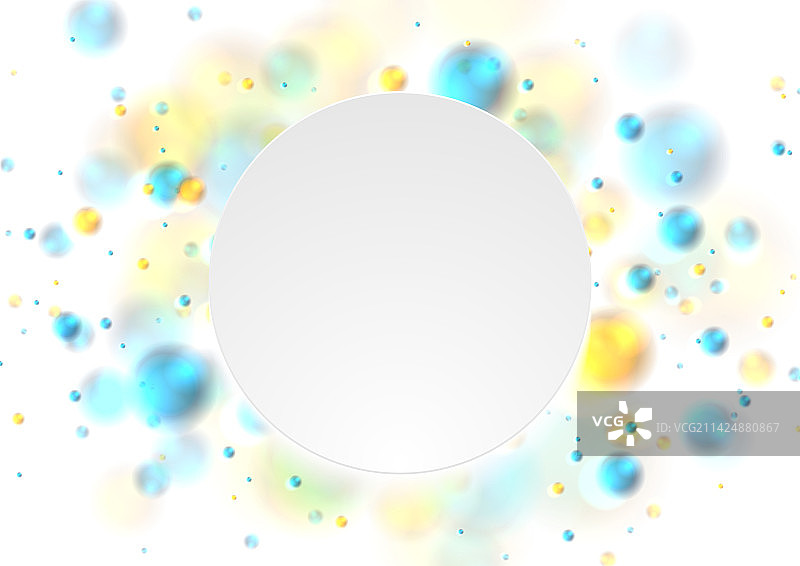 蓝黄色光晕散景灯光图片素材