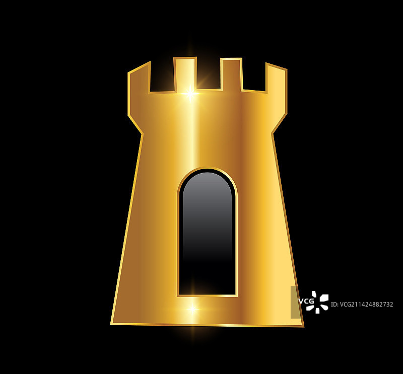 金色城堡Logo图标图片素材