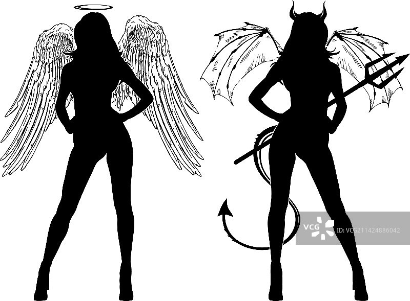 天使与魔鬼图片素材