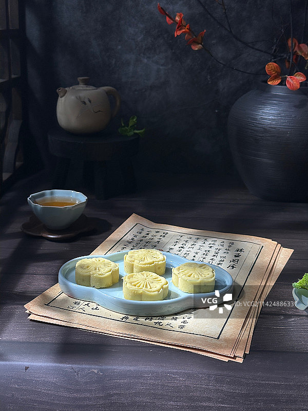 中式茶点桂花糕图片素材