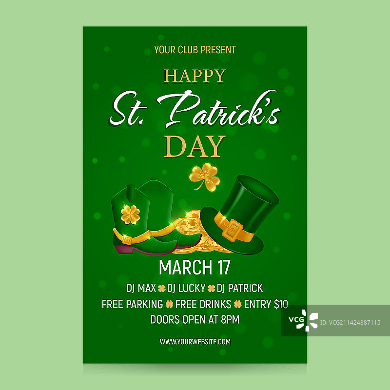 圣帕特里克节庆祝派对邀请函图片素材