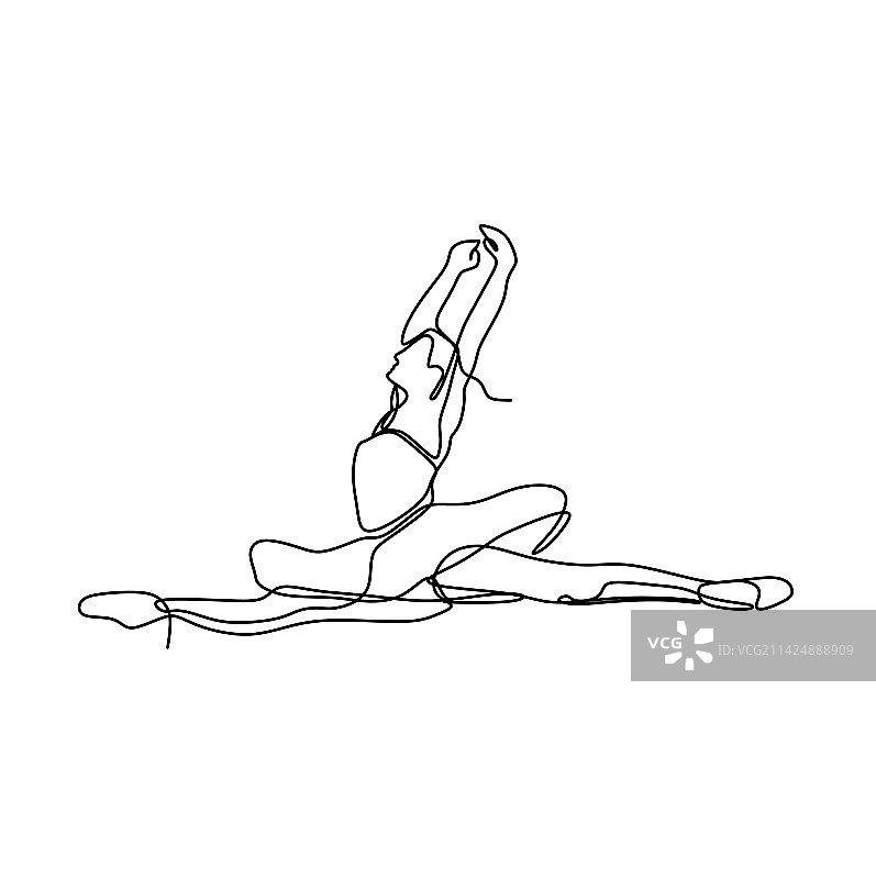 芭蕾舞女演员单线条艺术画图片素材