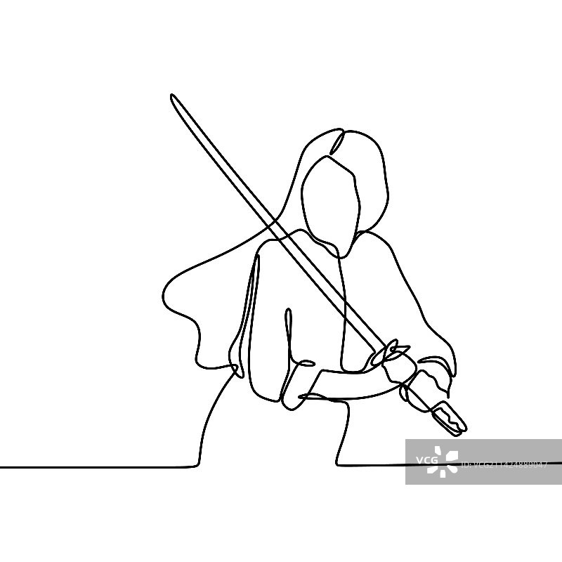 持剑女郎的奇幻照片图片素材