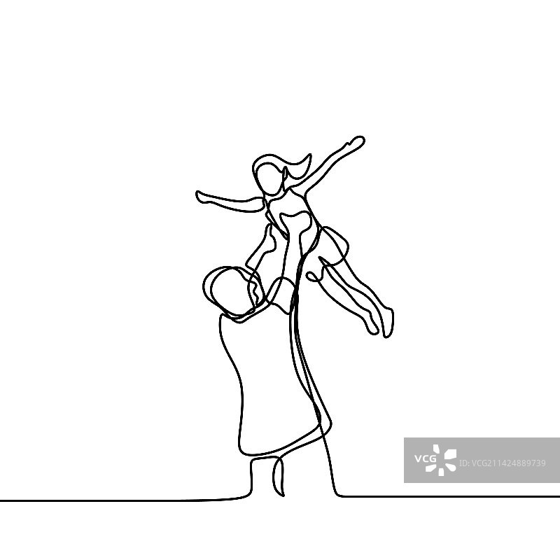 父亲和女儿的幸福家庭概念图片素材