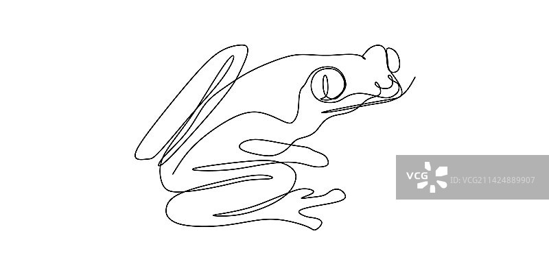 青蛙极简主义一笔画设计图片素材