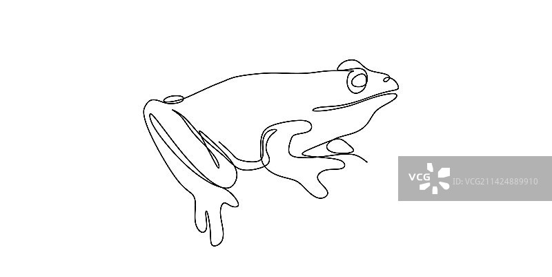 青蛙极简主义一笔画设计图片素材