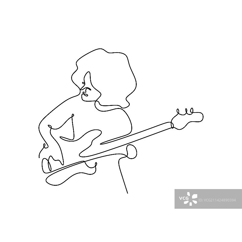 爵士乐器的连续线条图案图片素材