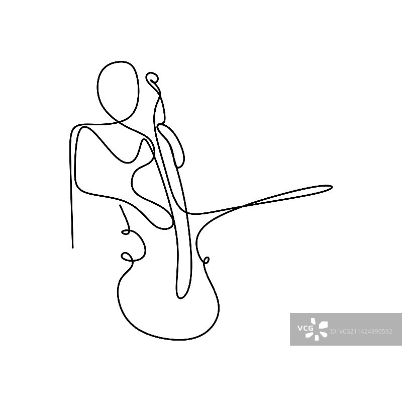 爵士乐器的连续线条图案图片素材