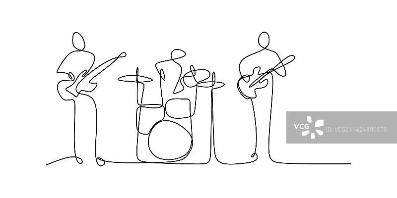 爵士古典音乐一笔画图片素材